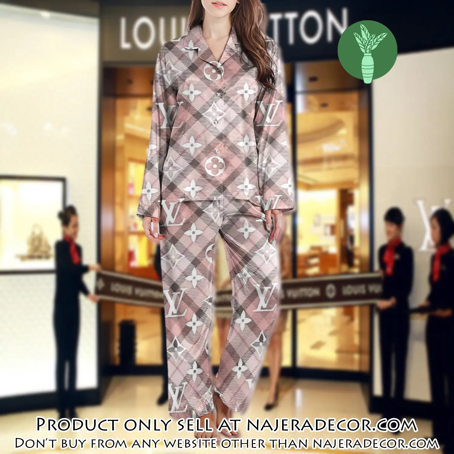 Lv monogram long satin pajama set pjs1027 njr3807292